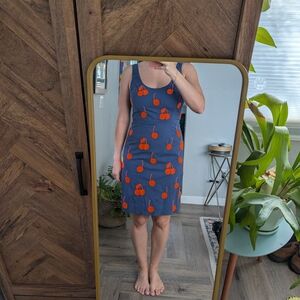 Anthropologie Blue and Orange Mini Dress